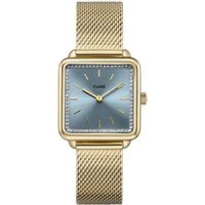 CLUSE Los angeles Tetragone Mild Blue Crystal Gold Watch – Gold