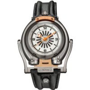 Gevril Mens GV2 Triton Silver Dial Calfskin Black Leather Swiss Automatic Watch – One Size