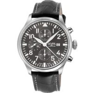 Gevril Mens Vaughn Chronograph Gray Leather-based Swiss Computerized ETA 7750 Watch – Brown – One Measurement