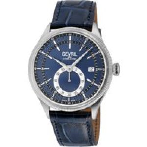 Gevril Mens Empire Italian Home made Blue Leather-based Swiss Automated ETA 2895 Watch – One Dimension