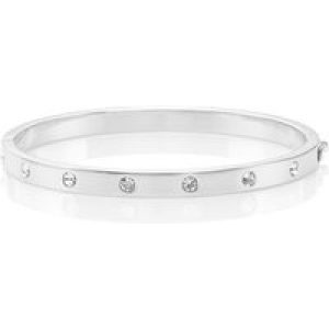 Kate Spade New York Set In Stone Steel Hinged Silver Bangle – One Measurement
