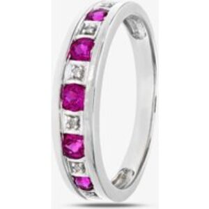 9 ct White Gold Ruby Half Eternity Ring PR10429W RU O