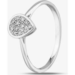 9ct White Gold Pear Shaped Diamond Cluster Ring PR09836 M