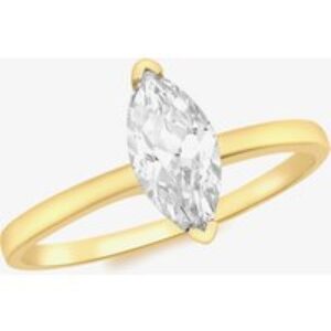 9ct Yellow Gold Marquise-Cut Crystal Solitaire Ring (M) 1.84.4941 M