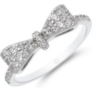 Silver Cubic Zirconia Minature Bow Ring