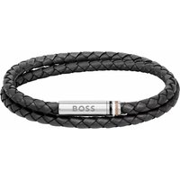 BOSS Ares Black Leather-based Mens Bracelet 1580489M - Image 2