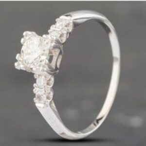 Pre-Owned 14ct White Gold 0.41ct Brilliant Cut Diamond Solitaire Ring 43121160