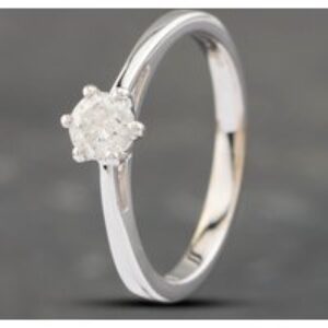 Pre-Owned 18ct White Gold 0.33ct Brilliant Cut Diamond Solitaire Ring 41382192