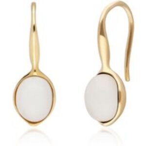 Abnormal B Gem Moonstone Drop Earrings in Gold Plated Silver