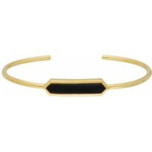 Geometric Prism Black Onyx Bangle in Gold Plated Silver