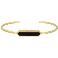 Geometric Prism Black Onyx Bangle in Gold Plated Silver - Image 2