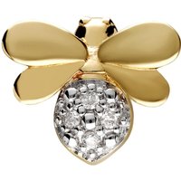 Honeycomb Impressed Diamond Bee Pin In 9ct Yellow Gold - Image 2