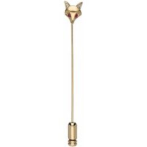 Gardenia Ruby Fox Lapel Pin In 9ct Yellow Gold