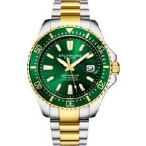 Stührling Mens Green Depthmaster Quartz 42mm – Silver – One Size