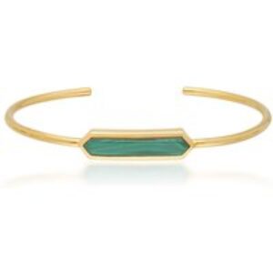 Geometric Prism Malachite Bangle in Gold Plated Silver