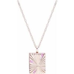 Bona Fide White Topaz & Purple Sapphire Locket In Rose Gold Plated Silver