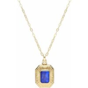 Bona Fide Lapis Lazuli Octagon Locket in Gold Plated Sterling Silver