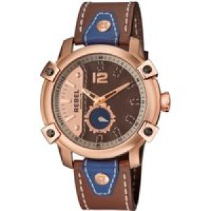 Rebel Mens Weeksville Khaki (tan) Dial Leather Watch – One Size