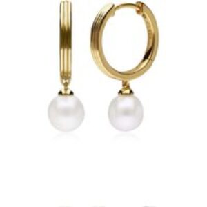 Caruso Pearl Grasp Hoop Earrings in Gold Plated Sterling Silver