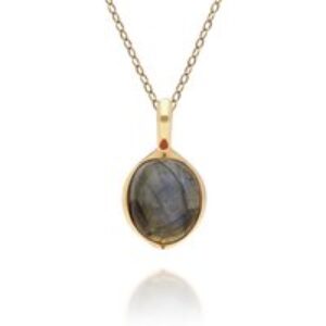 Abnormal B Gem Labradorite Pendant in Gold Plated Silver