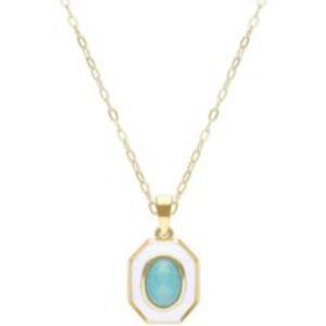 Siberian Waltz White Teeth & Amazonite Pendant in Gold Plated Sterling Silver