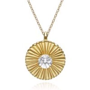 Caruso White Topaz Floral Pendant in Gold Plated Sterling Silver