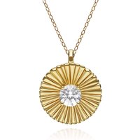 Caruso White Topaz Floral Pendant in Gold Plated Sterling Silver - Image 2