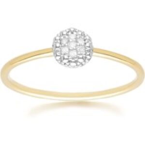Diamond Pave Spherical Ring in 9ct Yellow Gold