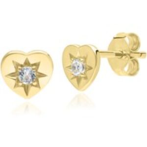 ECFEW™ ‘The Liberator’ Blue Topaz Center Stud Earrings in 9ct Yellow Gold