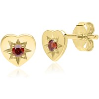 ECFEW™ 'The Liberator' Garnet Middle Stud Earrings in 9ct Yellow Gold - Image 2