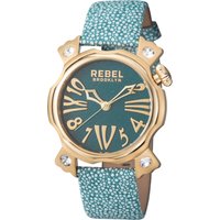 Rebel WoMens Coney Island Teal Dial Leather Watch - One Size - Image 2