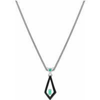 Grand Deco Teeth & Emerald Pendant in 9ct White Gold - Image 2