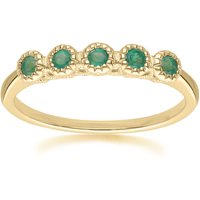 Vintage Spherical Emerald 5 Stone Eternity Ring in 9ct Yellow Gold - Image 2