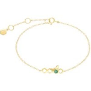 Honeycomb Impressed Emerald Hyperlink Bracelet in 9ct Yellow Gold