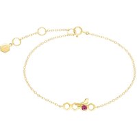 Honeycomb Impressed Ruby Hyperlink Bracelet in 9ct Yellow Gold - Image 2