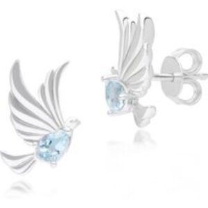 ECFEW™ Author Blue Topaz Dove Stud Earrings in Sterling Silver