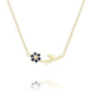 Floral Vine Sapphire Necklace in 9ct Yellow Gold