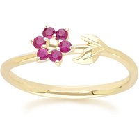 Floral Vine Ruby Ring in 9ct Yellow Gold - Image 2