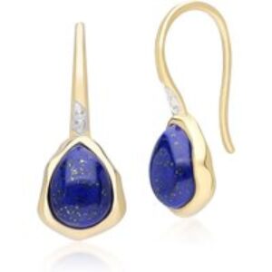 Abnormal Lapis Lazuli & Topaz  Drop Earrings In 18ct Gold Plated SterlIng Silver