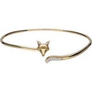 Gardenia Tsavorite & White Sapphire Fox Bangle In 9ct Yellow Gold