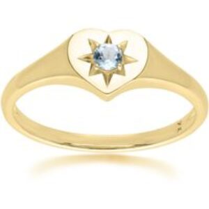 ECFEW™ ‘The Liberator’ Blue Topaz Center Ring in 9ct Yellow Gold