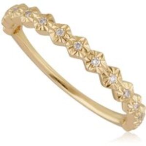 Part Eternity Diamond Band Ring In 9ct Yellow Gold