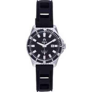 Shield Mens Reef Strap Watch w/Date – Black Stainless Steel – One Size