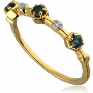 Modern Glam Topaz Glitz Ring In Yellow Gold Plated Silver