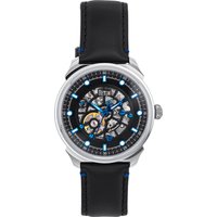 Reign Mens Weston Computerized Skeletonized Leather-based-Band Watch - Black Stainless Metal - One Dimension - Image 2