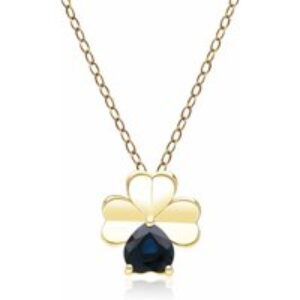 Gardenia Sapphire Clover Pendant Necklace in 9ct Yellow Gold