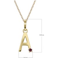 Preliminary Ruby Letter Necklace In 9ct Yellow Gold - Image 2