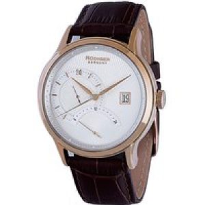 Rudiger : aachen Mens silver watch.. – Brown Leather – One Size