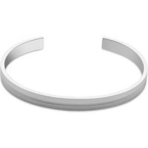 Over & Over Silver Vintage Stainless Metal Cuff Bangle – Silver