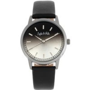 Sophie & Freda Womens and San Diego Leather-Band Watch – Black Stainless Steel – One Size